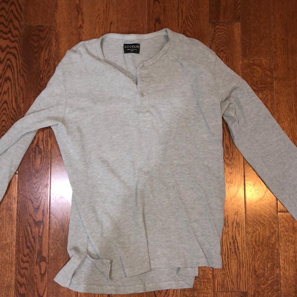 GOODLIFE MENS SMALL GREY LONG HENLEY